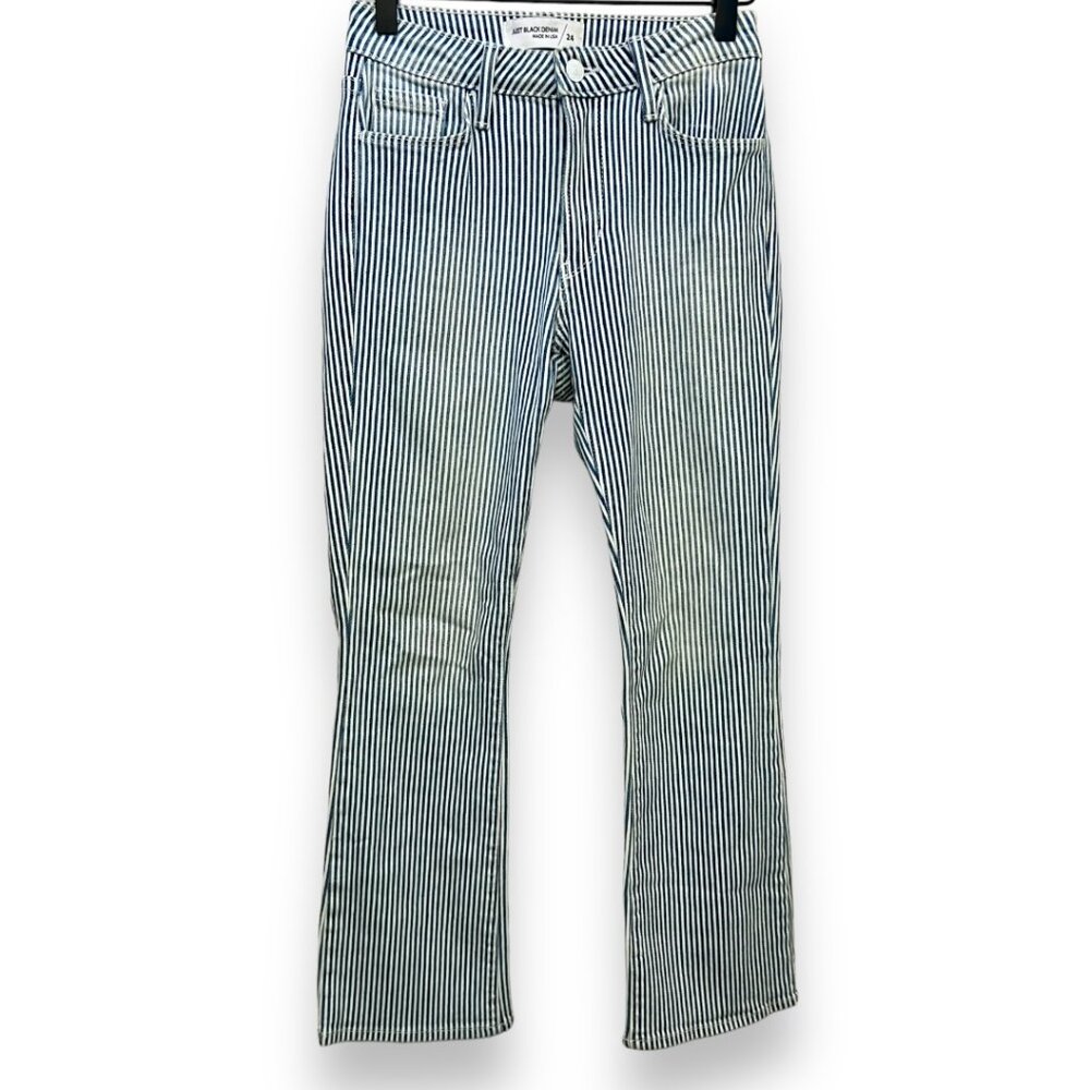 Just black blue and white striped jeans